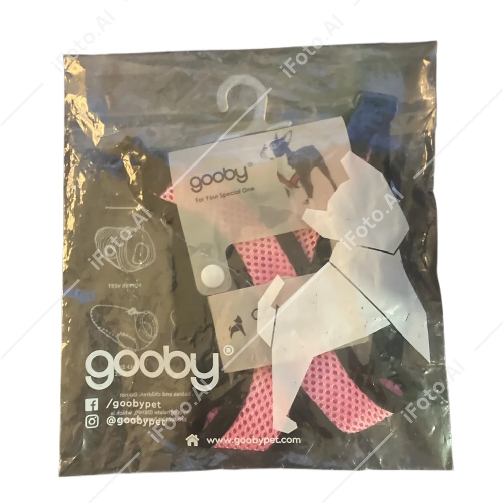 NWT Sealed Gooby Small Pink & Black Comfort X-Step In Dog Harness